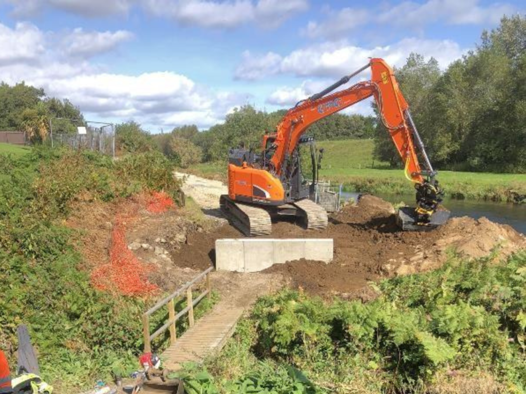 Tracked Excavator at Farburn Bridge Dyce